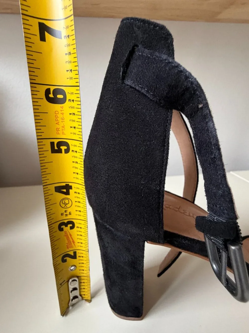 NWOT Madewell Black Suede Ankle Strap Heeled Sandals Size 9
